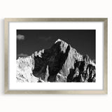 Extra large wall art of French Alps in abstract style, textured art print in silver frame, ideal for living room decor.