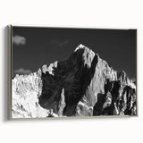 Vintage landscape art painting of the French Alps on a framed canvas, featuring silver frame and colorful palette.