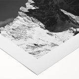 Art Deco poster of the French Alps in muted earth tones on rolled canvas, suitable for dining room decor.