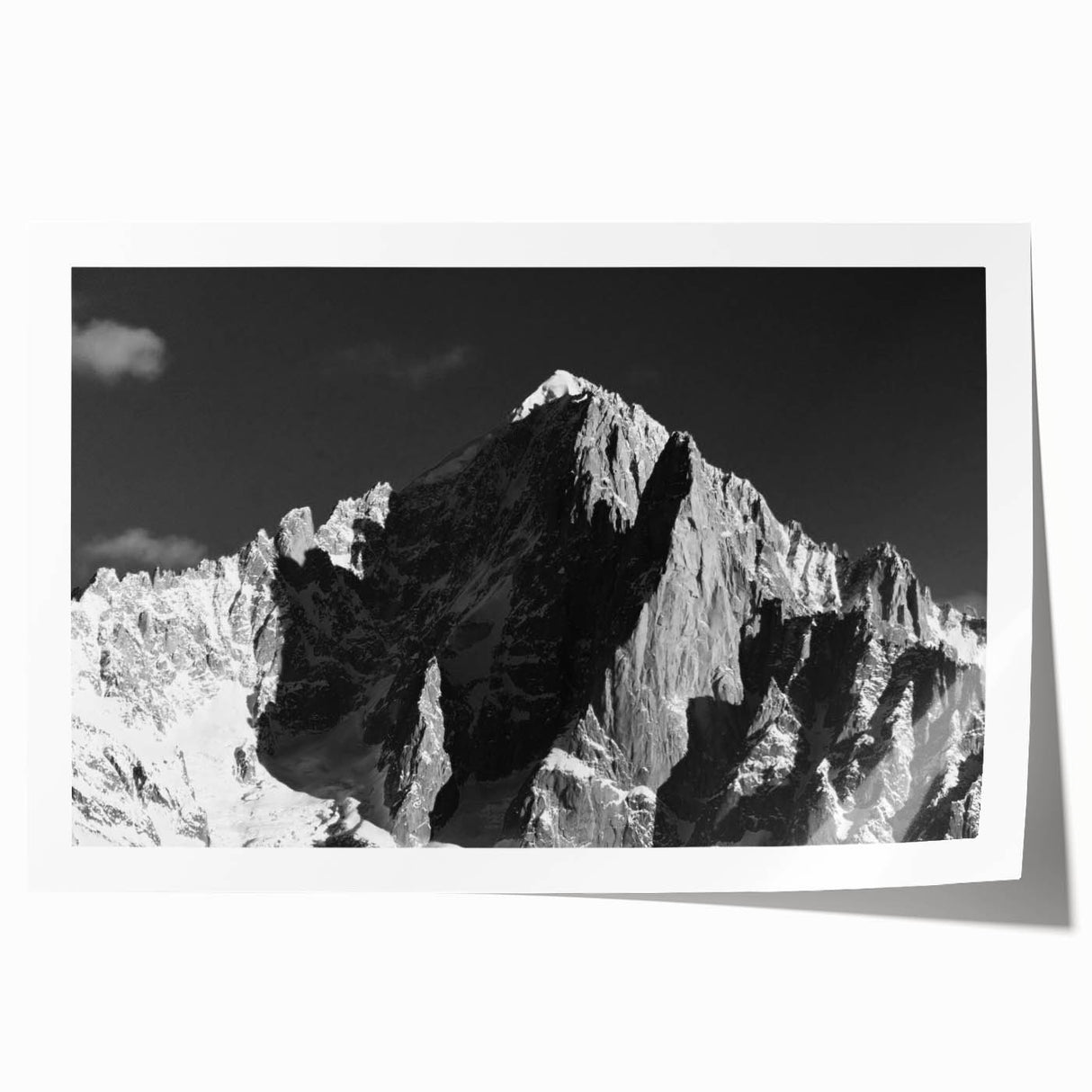 French Alps landscape on rolled canvas, featuring subdued green and blue tones, suitable for art wall dining room.