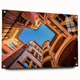 Acrylic glass print of Lyon scenery in earthy tones, ideal for dining room decor.