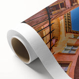 Art Deco poster of Lyon, France, with soft pastel hues on rolled canvas, ideal for nursery wall art.