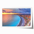 Extra large rolled print of a Nice, France scenery in soft pastel shades, ideal for art wall dining room.