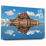 Acrylic print of a Normandy landscape in muted earth tones, suitable for dining room decor.