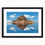 Abstract art print of Normandy landscape in colorful, textured style on a large framed canvas, ideal for living room decor.