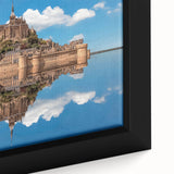 Extra large framed canvas of a textured, colorful depiction of Normandy scenery, ideal for living room decor.