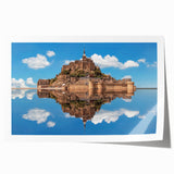 Extra large rolled print of Normandy, France scenery with vibrant green and blue hues, ideal for dining room wall art.