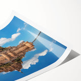 Extra large wall art featuring line art flowers in muted earth tones on a rolled print, suitable for large living room decor.