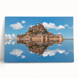 Large black and white stretched canvas of Normandy, France scenery, ideal for kitchen wall art.
