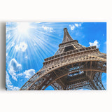 Black and white stretched canvas of Paris scenery, ideal for kitchen wall art or bedroom decor.