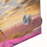 Acrylic print of a large abstract landscape depicting Provence, France, in muted earth tones, ideal for dining room art.