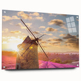 Acrylic print of a scenic Provence landscape in soft pastel colors, ideal for dining room decor.