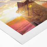 Art deco poster featuring a serene Provence landscape in soft pastel shades on rolled canvas, ideal for dining room decor.