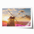 Rolled print of a Provence landscape with vibrant lavender fields and a clear sky, ideal for art wall dining room.