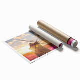 Extra large rolled print of a Provence scenery with vibrant floral foreground, ideal for classy bathroom wall art.