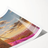 Extra large wall art featuring line art flowers in soft pastel shades on a rolled print, ideal for large living room decor.