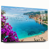 Acrylic print of a large abstract depiction of a southern French landscape, ideal for dining room decor.