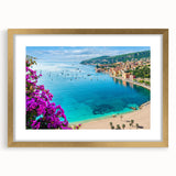 Abstract art print of a southern France landscape in muted earth tones on a framed canvas, ideal for dining room decor.