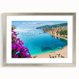 Extra large abstract art print of a textured French southern landscape in muted earth tones, framed in silver.