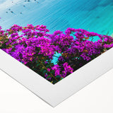 Art deco poster featuring a serene South France landscape on rolled canvas, suitable for dining room wall art.