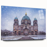 Acrylic print of a large abstract depiction of Berlin, featuring muted earth tones, ideal for bedroom or dining room art.