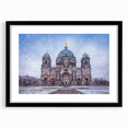 Abstract art print featuring a colorful, textured depiction of Berlin, on a large framed canvas, ideal for living room decor.