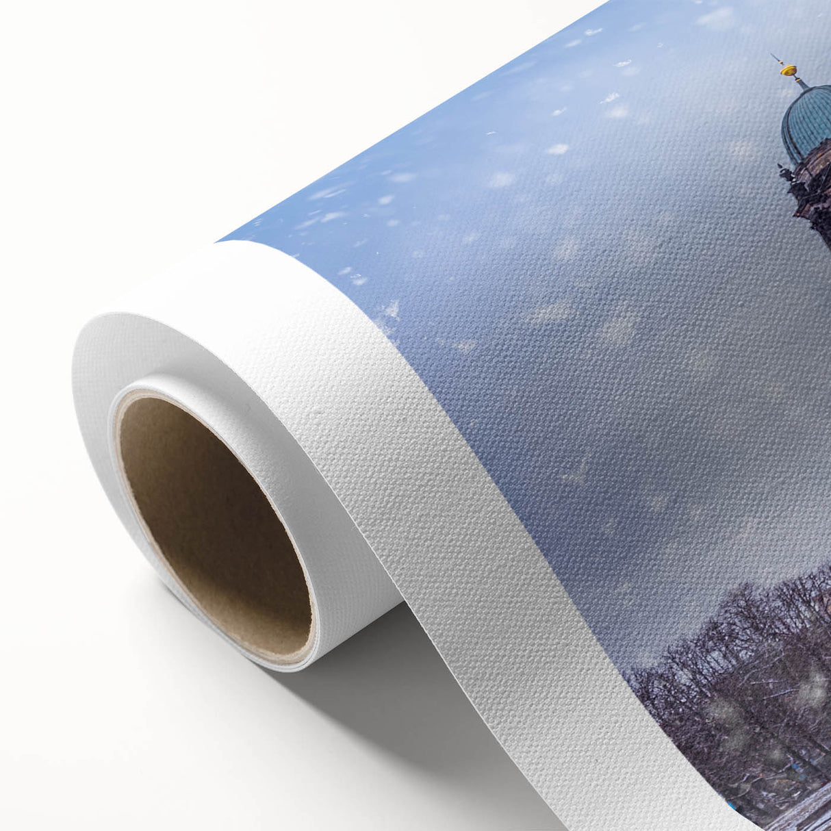 Art deco poster of Berlin skyline in pastel shades on rolled canvas, ideal for nursery wall art.