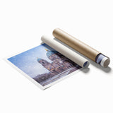 Extra large rolled print depicting a floral scene set in Berlin, ideal for classy bathroom wall art.