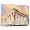 Acrylic print of Athens skyline in muted earth tones, suitable for bedroom or dining room decor.
