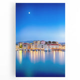 Black and white photograph of Crete scenery on stretched canvas, ideal for kitchen wall art.