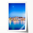 Scenic Crete landscape print on rolled canvas, featuring vibrant blue and white tones, ideal for art wall dining room.