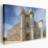 Large art print of Rhodes, Greece scenery on stretched canvas, featuring vivid blue and white tones.