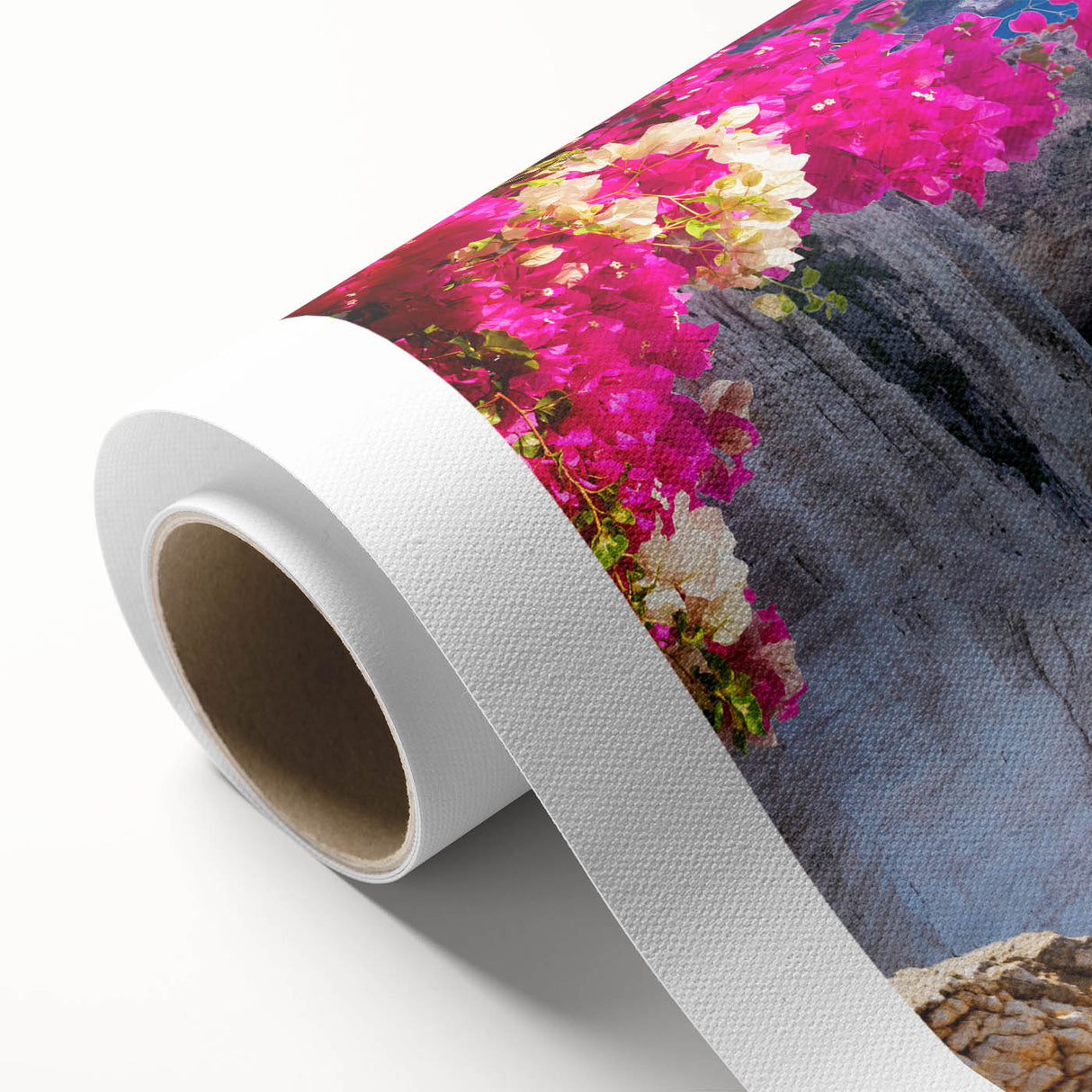 Art Deco poster of a European Greek scenery in pastel shades on rolled canvas, ideal for nursery wall art.