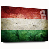 Large abstract depiction of a European scenery on acrylic glass, ideal for bedroom or dining room art.