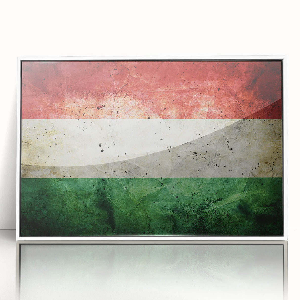Mid-century modernist art depicting a serene Hungarian landscape in muted earth tones, framed acrylic print.