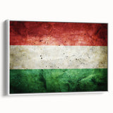 Vintage poster art of a European Hungarian landscape on a framed canvas, featuring colorful art in extra large size.