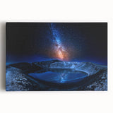 Icelandic landscape in black and white on stretched canvas, suitable as kitchen wall art or for bedroom ambiance.