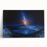 Black and white photograph of an Icelandic landscape on stretched canvas, ideal for kitchen wall art.