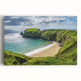 Black and white photo of a scenic Irish landscape on stretched canvas, ideal for kitchen wall art.