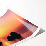 Extra large wall art of line art flowers over a scenic Capri backdrop, in muted earth tones.