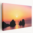 Large art of Capri, Italy, featuring vibrant blue and white tones on stretched canvas, ideal for kitchen wall decor.