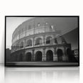 Large abstract wall art of the Colosseum in muted earth tones, framed acrylic print, suitable for modern living room decor.
