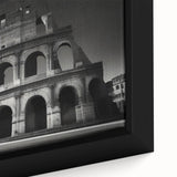 Black wall art depicting the Colosseum in textured, colorful strokes on a large framed canvas.