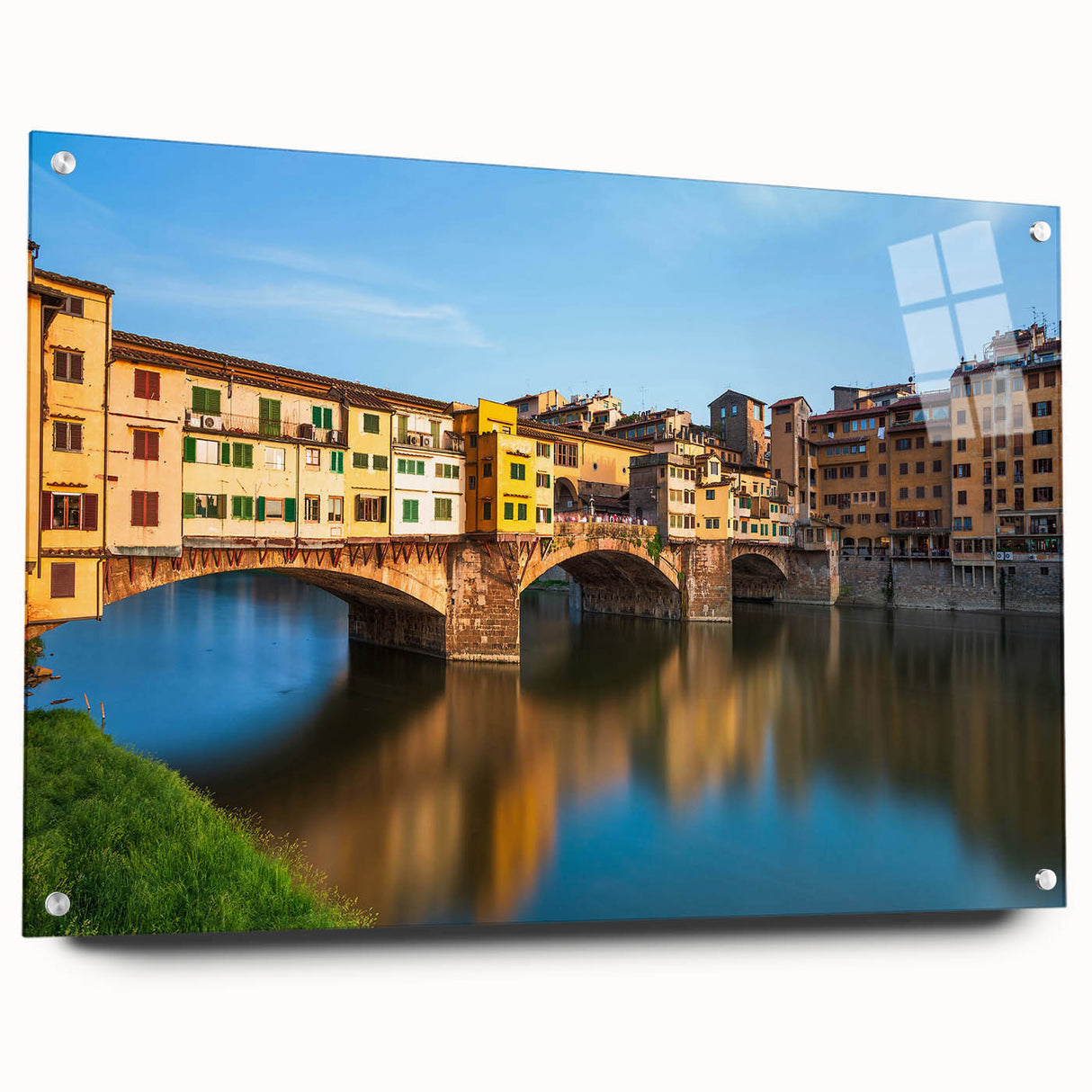 Acrylic print of Florence scenery with muted earth tones, ideal for dining room decor.