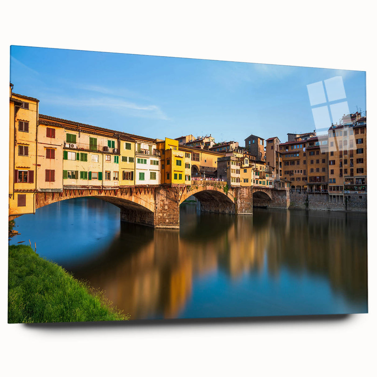 Acrylic print of Florence scenery with muted earth tones and architectural details.