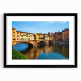 Extra large framed print of an abstract Florence scenery in vibrant, textured colors, ideal for living room decor.