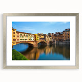 Extra large abstract art print of Florence scenery in muted earth tones on a framed canvas, ideal for living room decor.