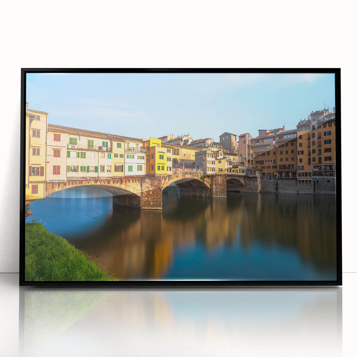 Large abstract wall art depicting Florence scenery in muted earth tones on framed acrylic.