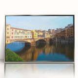Framed acrylic print of Florence landscape in muted earth tones, ideal for modern art wall decor.