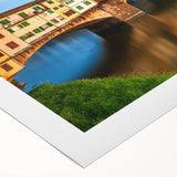 Art deco poster of Florence landscape in muted earth tones on rolled canvas, ideal for dining room wall art.